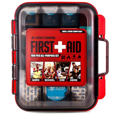 EVERLIT 400 Pcs Emergency First Aid Kit Medical Kit Professional Med Kit Supplies for Preparedness, Survival, Office, School, Home, Disaster, Car, Business, Restaurant