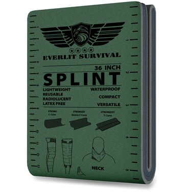 EVERLIT Survival 36 Inch Splint - Lightweight Reusable Combat Splint, Waterproof First Aid Medical Tactical Field Splint for Bone Fracture Treatment (36" Folded)