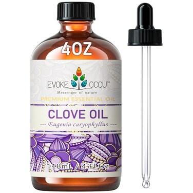 EVOKE OCCU Clove Oil for Teeth and Gums - Oral Care, Toothache Relief &amp; Fresh Breath - DIY Mouthwash - 4 Fl Oz