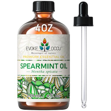 EVOKE OCCU Spearmint Oil for Inhibit Facial Hair Growth, Air Freshening, Added to Creams &amp; Lotions - 4 Fl Oz