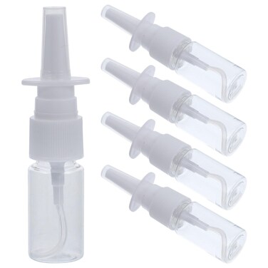 EXCEART 5pcs Nasal Spray Bottles Plastic Pump Sprayer Mist 10ml Nose Spray Refillable Bottle nasal spray bottle,plastic spray bottles For Saline Water Wash Applications