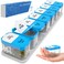 Extra Large Weekly Pill Organizer - XL Daily Pill Box - 7 Day Am Pm Pill Case Jumbo Pill Container for Supplements Big Pill Holder Twice A Day Oversized (Blue/White)