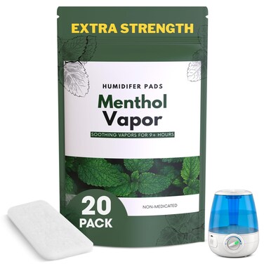 Extra Strength [20 Pack] Menthol Eucalyptus Humidifier Pads - Universal Vapor Pads for All Vks, Crane, Other Models - Vapopads Replacement - Natural Waterless Vaporizers Pads - Cold/Flu Symptoms