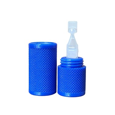 Eye Drop Vial Holder &amp; Pocket Carry Case - Holds One (1) Single-Use Eye Drop Vial - Great for carring in Pocket, Purse/Clutch, School Bag - Znet3D (Blue)