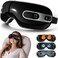Eye Massager with Heat and Cooling for Migraines Dry Eyes, Heated Eye Massager Mask with Music Reduce Eye Strains Dark Circles and Puffiness,Improve Sleeping Gift for Woman (Black)