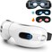 Eye Massager with Heat and Cooling for Migraines, Relax Eye Strain, Dry Eyes,Dark Circles, Puffiness, Heated Eye Mask Massager Improve Sleeping Gifts for Women (White)
