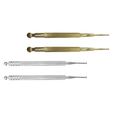 Face Massager Tools 4Pcs Double Headed Spring Loaded Ear and Body Point Probe Stimulator Retractable Acupoint Search Massage Pen Facial Reflexology Tools (and Gold Facial Tools