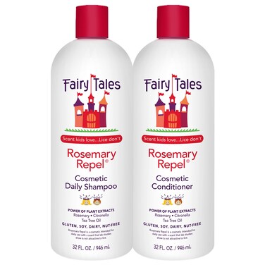 Fairy Tales Rosemary Repel Shampoo and Conditioner Duo - Kids' Favorite Scent, Lice Deterrent (Pack of 2)