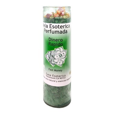 Fast Money-Palm Wax Spiritual Intention Spell Candle-[Green]   Vela CASA ESOTERICA PERFUMADA- (Dinero RAPIDO)