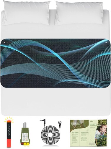 Feraco Grounding Mat for Bed, Earthing Mat Grounding Pad for Sleeping &amp; Overall Well-Being with Cord &amp; Tester (California King, 27" x 72")