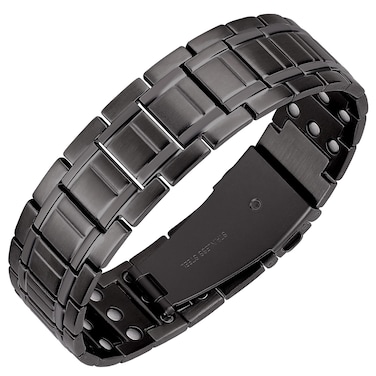 Feraco Magnetic Bracelets for Men, Titanium Steel Bracelets with 3X Ultra Strenth Neodymium Magnets, Adjustable Health Gift with Sizing Tool