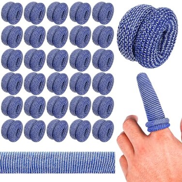 Finger Bandage Finger Roll Tubular Bandage 30 Pieces Breathable Finger Cots Wounds Care Dressings Elastic Thumb Bandages for Finger Sprains First Aid Scald Protection Gardening Work