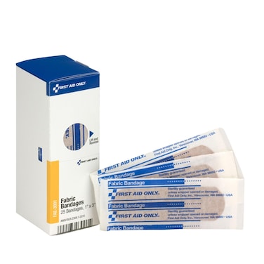 First Aid Only SmartCompliance Refill 1" x 3" Fabric Bandages, 25 Per Box