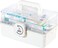 First Aid Storage Box Plastic Medication Storage 3 Layers Emergency Medicine Kit Case Organizer with Portable Handle for Family,Office and Travel