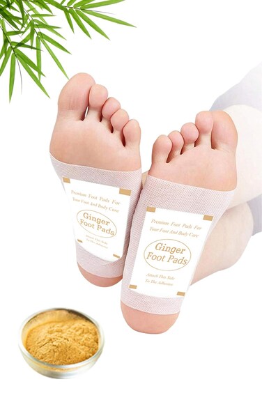 Foot Pads - 60Pads Pure Natural Ginger Powde Bamboo Vinegar Pads, Goodnight Foot Pads for Travel or Home Use
