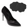 Foot Petals Women's Scalloped Ball of Foot Cushions Long Lasting Pain Relief, High Heel Insert Metatarsal Pads to Prevent Sliding, Black, One Size