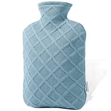 FORICOM Fuzzy Hot Water Bottle with Soft Cover, Sweater,Hot Water Bags for Pain Relief 2Liter,Heat Pad,Hot and Cold Therapy,Menstrual,Bpa Free(Sky Blue)