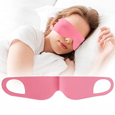 FRESHME Lightweight Breathable Sleep Mask Zero Pressure Blocking Light Sleeping Eye Mask for Men Women Travel Nap Blindfold Eye Shade Cover with Flexible Elastic Ear Hanging for Side Sleeper Pink