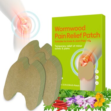 FRG Herbal Knee Patches for Pain Relief, Bone on Bone Extra Strength, 8-10 Hour Long Lasting Temporarily Relief for Knees Back Neck Shoulder Joint Muscle, Natural (18PCS)