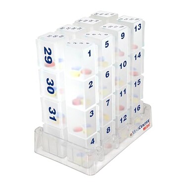 FSA HSA Eligible Monthly Medication and Vitamin Organizer for Kitchen and Bathroom, Monthly Travel Pill Holder for Medication - Gift for Mom, Dad, Elderly, Seniors
