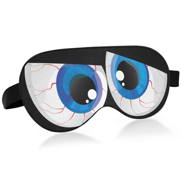 Funny Cartoon Eyes Sleep Mask Light Blocking Eye Mask for Sleeping with Adjustable Strap Soft Lightweight Eye Cover Blindfold for Men Women Travel Naps