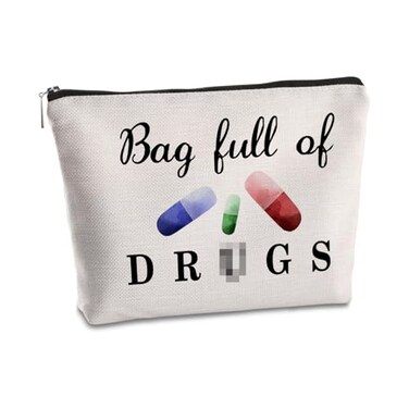 Funny Pill Medicine Bags Nurse Practitioner Gifts for Women Travel Cosmetic Bag Full of Pill Patient Birthday Gifts Storage Multi function Pouch