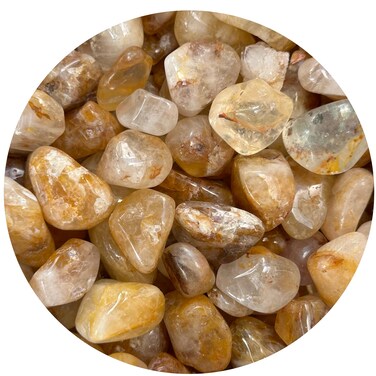 GAF TREASURES 1/2 LB Golden Healer Quartz Tumbled Stones, Polished Natural Golden Healer Quartz Gemstone, Golden Healer Quartz Healing Crystals (Golden Healer Quartz)