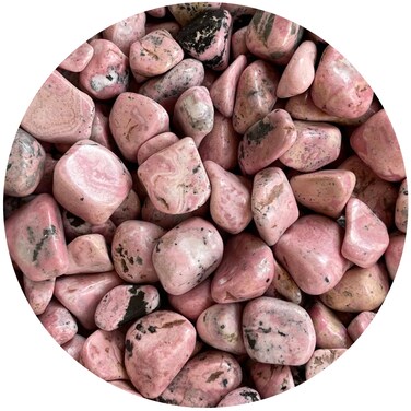 GAF TREASURES 1/2 LB Rhodonite Tumbled Stones, Polished Rhodonite Gemstone, Rhodonite Healing Crystals (Rhodonite)