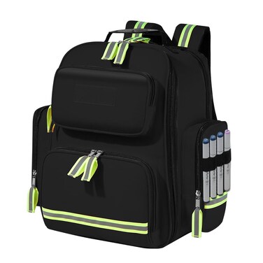 Gatycallaty First Aid Backpack Emergency Medical Backpacks Empty Waterproof Survival Bags Trauma Bag for Nurses Home Car (Black)