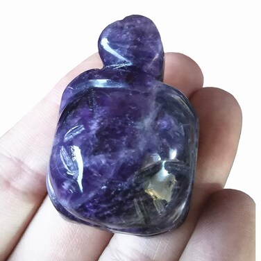 Gemgogo 1 Pcs White Moonstone Crystals and Healing Stones Tortoise, 1.5 Inches Reiki Pocket Gemstone Figurines Room Decor Gemstone