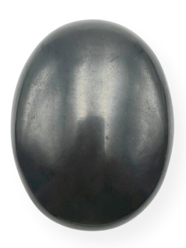 Gemstone Shungite Carved Palm Stone/Pocket Palm Stone/Reiki Healing &amp; Crystal Grid for Natural Body Chakra Balancing