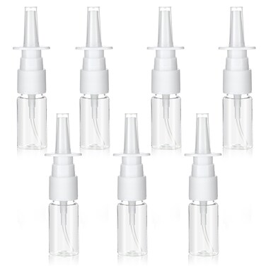 Giantree 7 Pcs Nasal Spray Bottle, 10ML Clear Small Empty Nose Spray Bottle Reusable Fine Mist Sprayers for Travel Saline Essential Oils