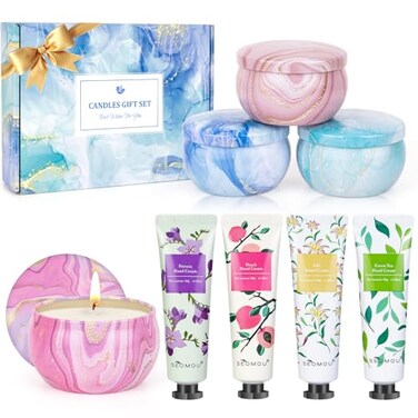 Gifts for Women - Candles Gift Set &amp; Hand Cream Lotion Set (8 Pack), Ideal for Birthday Gifts,Teacher Appreciation Gifts, Christmas Gifts Set, Stocking Stuffers for Mom, Friend, Coworker