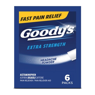 Goody's Pain Relief Powders, Extra Strength Headache Powder, 6 ct (Pack of 1)