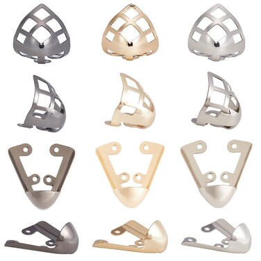 GORGECRAFT 12PCS 6 Styles High Heels Toe Caps Metal Shoes Pointed Protector Toe Protection Head Tip Cover Durable Shoes Hollow Rhombus Elegant Supplies for Shoes Protection Repair High-Heeled Shoes