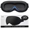 Gritin 100% Blackout Sleep Eye Mask for Women Men, Zero Pressure Sleeping Mask - Ergonomic Design 3D Cutout Eye Movement and Eyelash Friendly Night Blindfold, Ultra Soft Comfortable for Sleeping