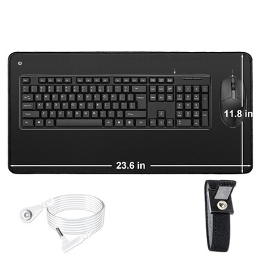 Grounding Mat Foot Pad, Grounding Pad 11.8x23.6 Inch Grounding Therapy Mat for Desk Laptop with Cord, Grounding Mat Kit, Grounding Mats for Bed