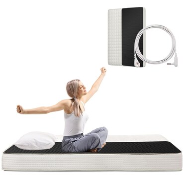 Grounding Mat for Bed Sleeping Grounding Mats Therapy Grounding Bed Sheets Earth Mats for Grounding Mattress(27x78 Inch), Black