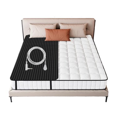 Grounding Mat for Bed, Queen Size, Brown, Faux Leather, Spot Clean Only, Grounding Therapy