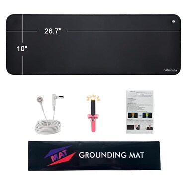 Grounding Mat for Desk &amp; Bed - Sahanula Non-Slip Earth Grounding Pad, 10"x26.7" Balanced Energy Grounded Therapy for Improved Sleep, Reduced Inflammation, Stress Relief for Office, Home