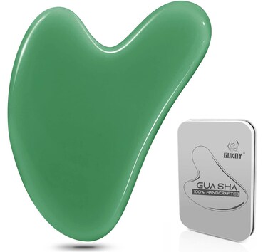 Gua Sha Facial Tools, GuaSha Massage Tool Guasha Board for SPA Acupuncture Therapy Trigger Point Treatment, Gua Sha Scraping Massage Tool (Green)
