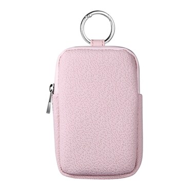 Hand Sanitizer Spray Zipper Bag, Silicone Mini Hand Spray Holder with Sliver Snap Hook, Hold 30ml Bottles, Travel Pocket Power Bottle Mist and Glow Bottle Mist 1FL OZ (Pink)