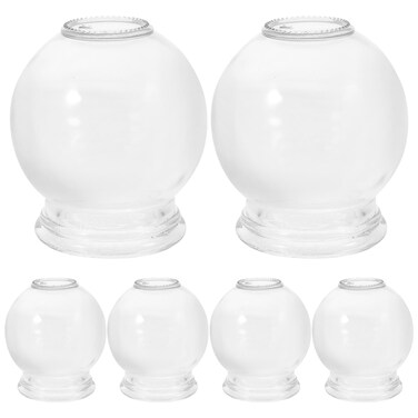 Healifty 6Pcs Cupping Therapy Sets: Glass Fire Thick Glass Cupping Set Chinese Acupoint Vacuum Cupping Therapy for Massage Back Relieve Fatigue (No. 2)