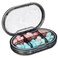 HEALLILY Travel Pill Organizer 6 Compartments Pill Case Compact and Portable Pill Box for Daily Storage Pill Holder for Pocket Purse,Water Ripples Gray