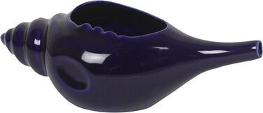 HealthGoodsIn Conch Shape Ceramic Yoga Neti Pot, Nose Cleaner for Sinus, Dishwasher Safe 225 Ml. - Voilet Color