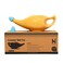 HealthGoodsIn Premium Handcrafted Durable Ceramic Neti Pot with 2 Silicone Nozzle Tip, Salt for Sinus - Dishwasher Safe 225 Ml., Freckle Pattern - (Orange)