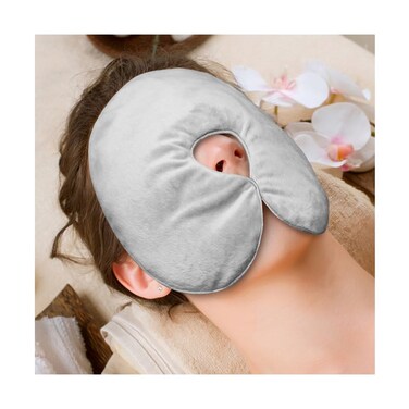 Heated Face Mask, Microwave Heating Pad for Face, Sinus Mask for Migraine, Tension, Stress, Headache, Relaxation(with Washable Cover), Hot Cold Use - Grey