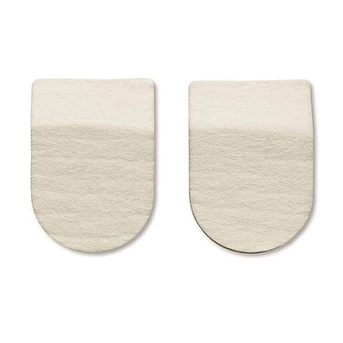 Heel Pads - 2" Wide 1/2" High Wool Felt Cushion for Plantar Fasciitis and Heel Pain - 1 Pair of Lifts