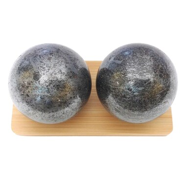 Hematite Baoding Balls for Hand Therapy, Exercise, and Stress Relief (Large 2 Inch)