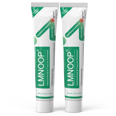 Hemorrhoid Treatment Ointment, Maximum Strength Treatment &amp; Fast Relief for Pain, Itching, Burning, Swelling, Fissure, Bleeding, Discomfort, Long-Lasting Internal &amp; External Hemorrhoid Cream, (2-Pack)